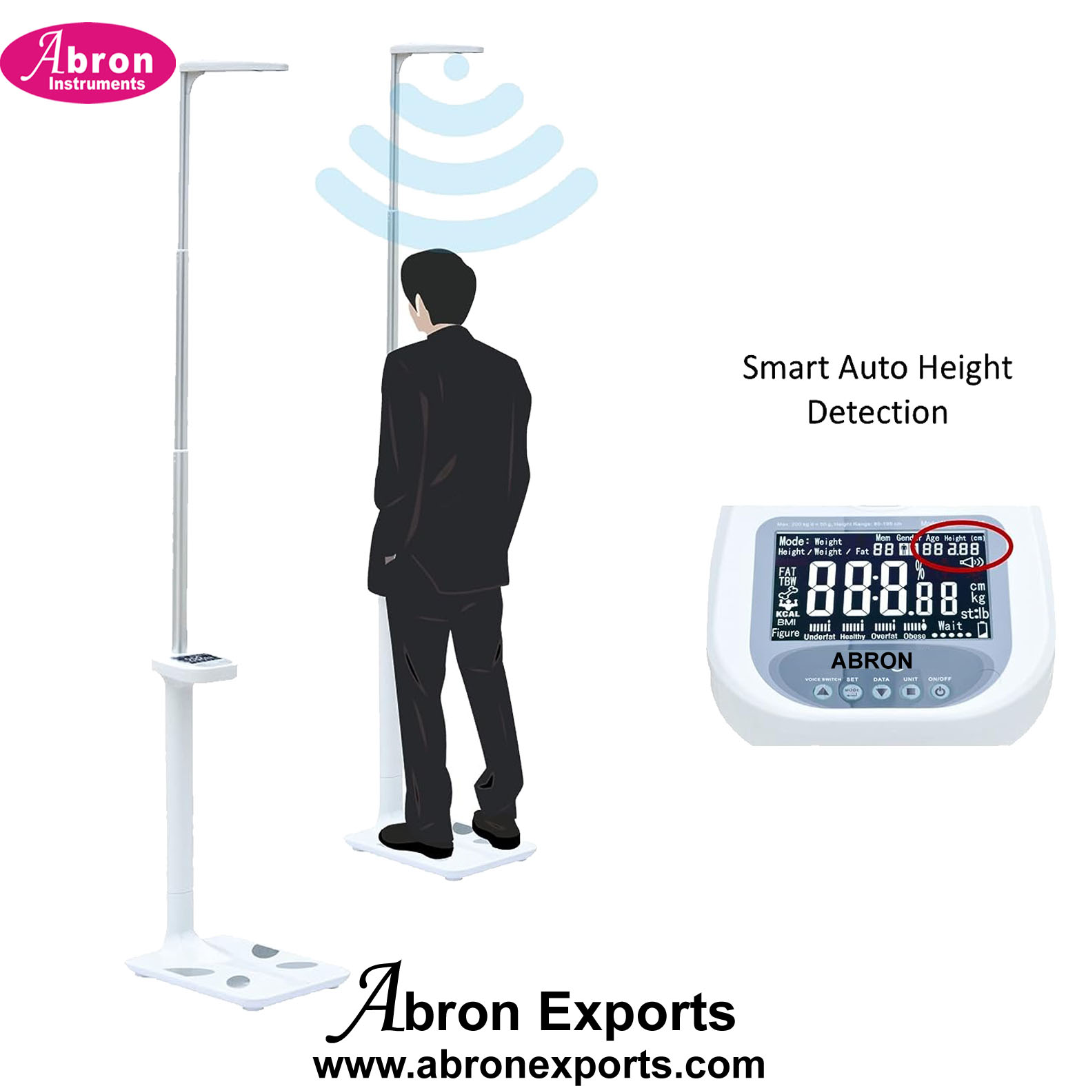 Weight and Length Hight scale Digital 200kg 50gm  Automatic Measuring Staduometer Abron ABM-2520HWD 